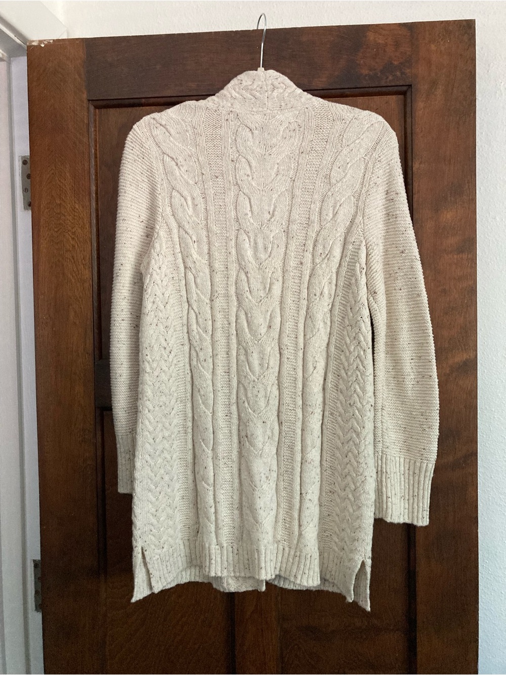 J. Jill Cream Cable-Knit Shawl Collar Cardigan - Picture 2 of 7